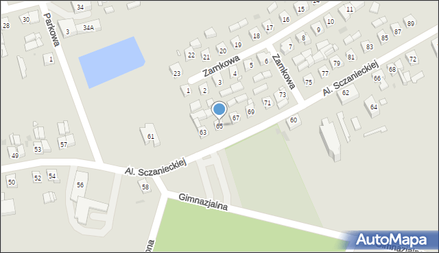 Lwówek, Aleje Sczanieckiej Emilii, 65, mapa Lwówek