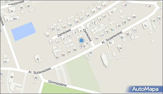 Lwówek, Aleje Sczanieckiej Emilii, 71, mapa Lwówek