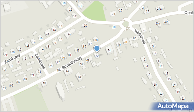 Lwówek, Aleje Sczanieckiej Emilii, 72, mapa Lwówek