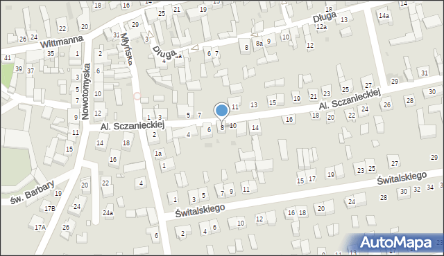 Lwówek, Aleje Sczanieckiej Emilii, 8, mapa Lwówek