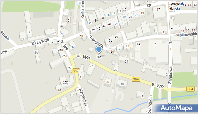 Lwówek Śląski, Aleja Wojska Polskiego, 26a, mapa Lwówek Śląski