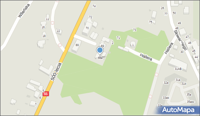 Malbork, Aleja Armii Krajowej, 68a, mapa Malborka