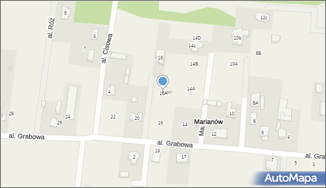 Marianów, Aleja Grabowa, 16A, mapa Marianów