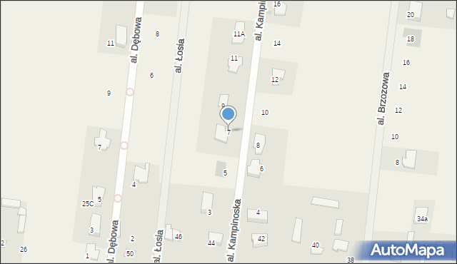Marianów, Aleja Kampinoska, 7, mapa Marianów
