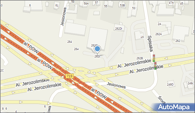 Michałowice, Aleje Jerozolimskie, 262c, mapa Michałowice