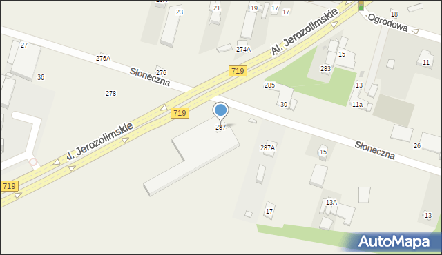 Michałowice, Aleje Jerozolimskie, 287, mapa Michałowice