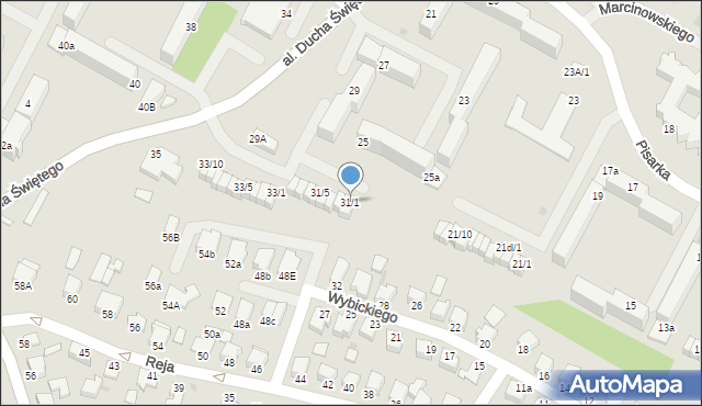 Mielec, Aleja Ducha Świętego, 31/1, mapa Mielca