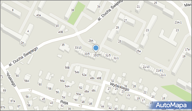 Mielec, Aleja Ducha Świętego, 33/1, mapa Mielca