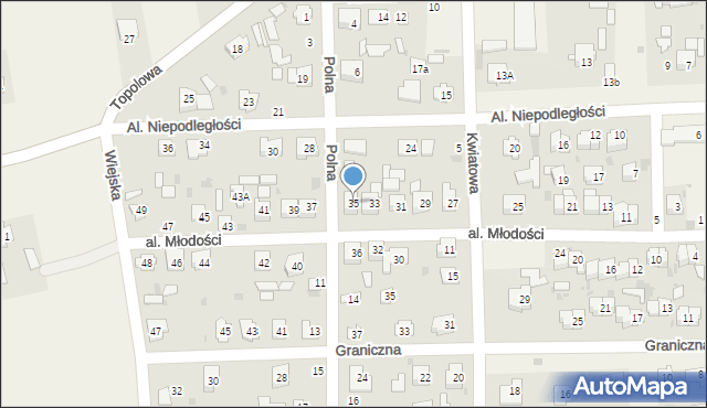 Milejów-Osada, Aleja Młodości, 35, mapa Milejów-Osada