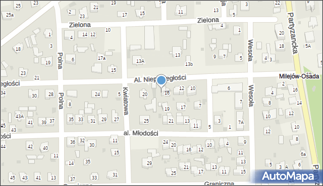 Milejów-Osada, Aleje Niepodległości, 18, mapa Milejów-Osada