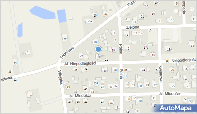 Milejów-Osada, Aleje Niepodległości, 23, mapa Milejów-Osada