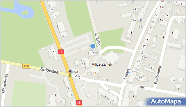 Milicz, Aleja Spacerowa, 2, mapa Milicz