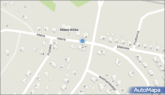 Mława, Altera Wiktora, 1a, mapa Mława