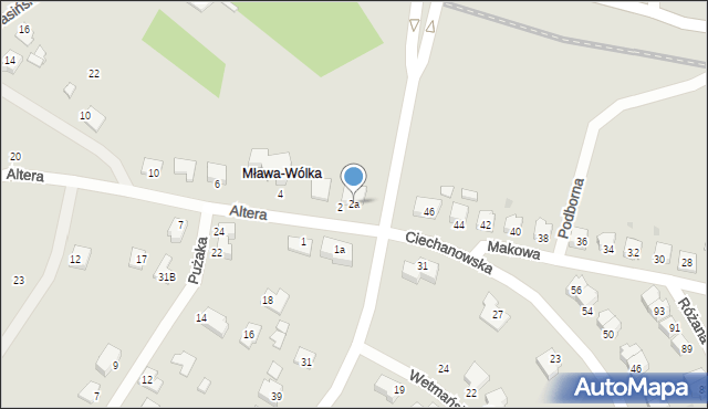 Mława, Altera Wiktora, 2a, mapa Mława