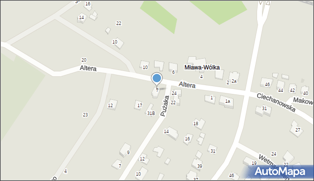 Mława, Altera Wiktora, 7, mapa Mława