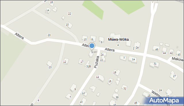 Mława, Altera Wiktora, 7, mapa Mława