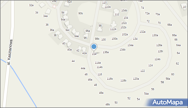 Młochów, Aleja Kasztanowa, 114, mapa Młochów