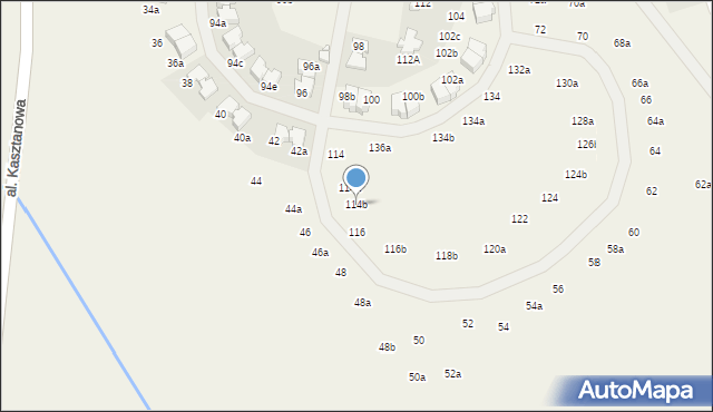 Młochów, Aleja Kasztanowa, 114b, mapa Młochów