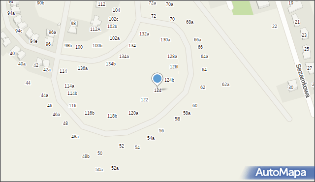 Młochów, Aleja Kasztanowa, 124, mapa Młochów