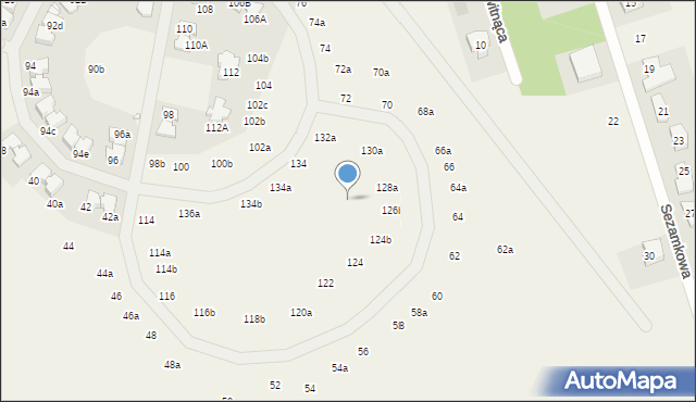 Młochów, Aleja Kasztanowa, 126a, mapa Młochów