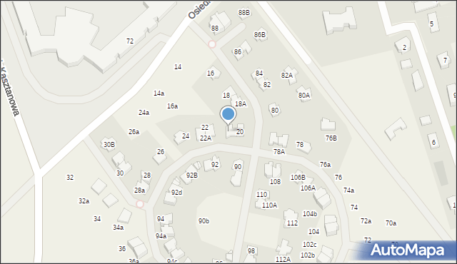 Młochów, Aleja Kasztanowa, 20A, mapa Młochów