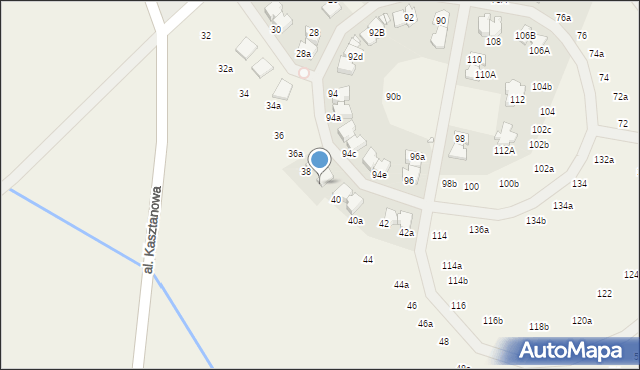 Młochów, Aleja Kasztanowa, 38a, mapa Młochów