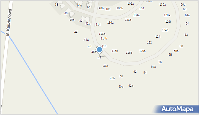 Młochów, Aleja Kasztanowa, 48, mapa Młochów