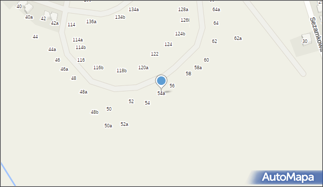 Młochów, Aleja Kasztanowa, 54a, mapa Młochów