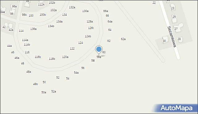 Młochów, Aleja Kasztanowa, 58a, mapa Młochów