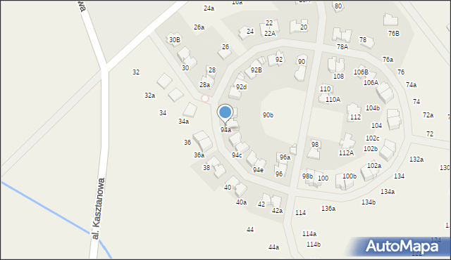 Młochów, Aleja Kasztanowa, 94a, mapa Młochów