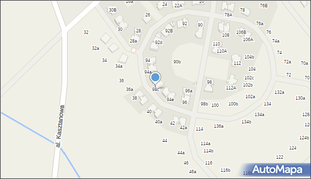 Młochów, Aleja Kasztanowa, 94c, mapa Młochów