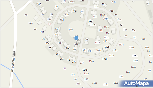 Młochów, Aleja Kasztanowa, 96a, mapa Młochów