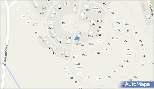 Młochów, Aleja Kasztanowa, 98b, mapa Młochów