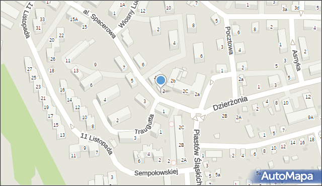 Mysłowice, Aleja Spacerowa, 2c, mapa Mysłowice