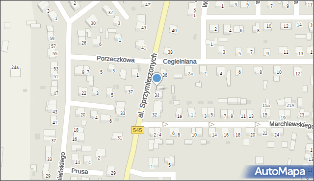 Nidzica, Aleja Sprzymierzonych, 34a, mapa Nidzica