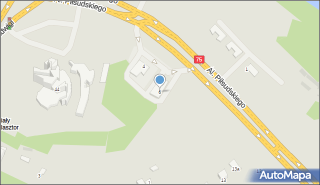 Nowy Sącz, Aleje Piłsudskiego Józefa, marsz., 6, mapa Nowego Sącza