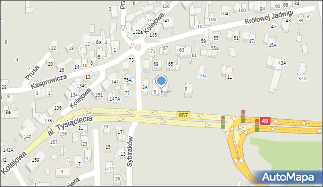 Nowy Targ, Aleja Tysiąclecia, 7, mapa Nowego Targu