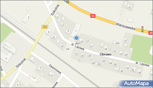 Obrowo, Aleja Lipowa, 45b, mapa Obrowo