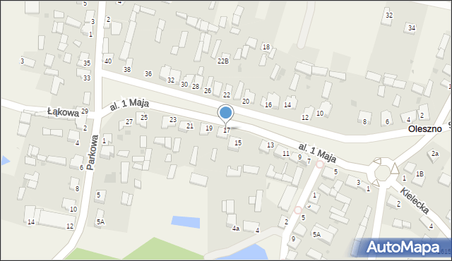 Oleszno, Aleja 1 Maja, 17, mapa Oleszno