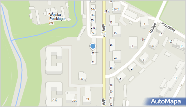 Olsztyn, Aleja Wojska Polskiego, 22, mapa Olsztyna