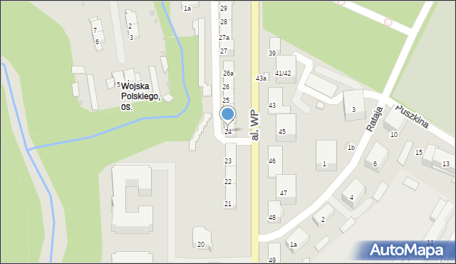 Olsztyn, Aleja Wojska Polskiego, 24, mapa Olsztyna