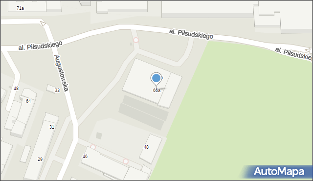 Olsztyn, Aleja Piłsudskiego Józefa, marsz., 66a, mapa Olsztyna