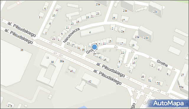 Olsztyn, Aleja Piłsudskiego Józefa, marsz., 37, mapa Olsztyna