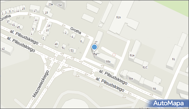 Olsztyn, Aleja Piłsudskiego Józefa, marsz., 55a, mapa Olsztyna