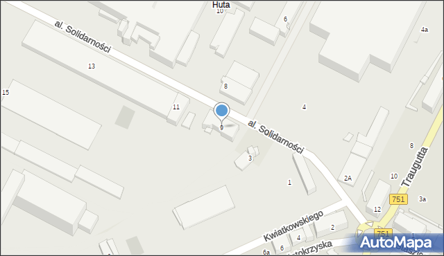 Ostrowiec Świętokrzyski, Aleja Solidarności, 9, mapa Ostrowiec Świętokrzyski