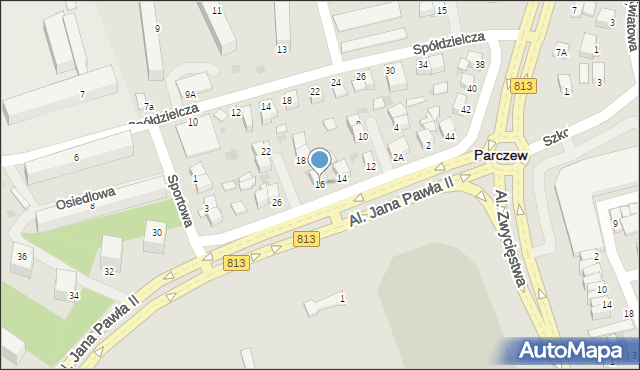 Parczew, Aleje Jana Pawła II, 16, mapa Parczew
