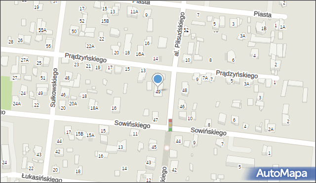 Piastów, Aleja Piłsudskiego Józefa, marsz., 49, mapa Piastów
