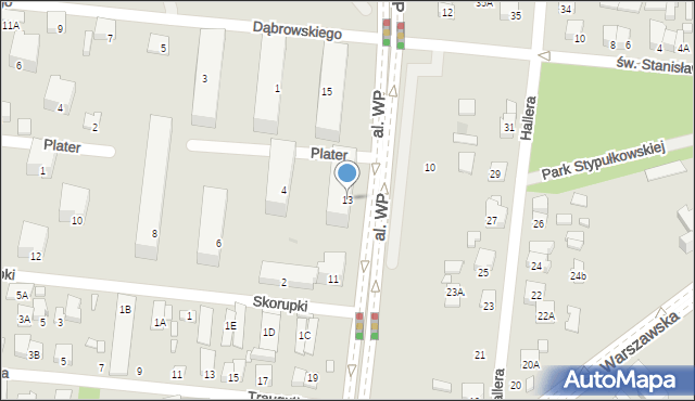 Piastów, Aleja Wojska Polskiego, 13, mapa Piastów