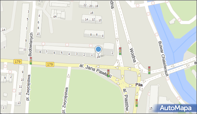 Piła, Aleja Jana Pawła II, 1A, mapa Piły