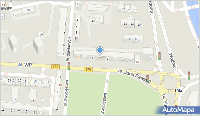 Piła, Aleja Jana Pawła II, 5, mapa Piły